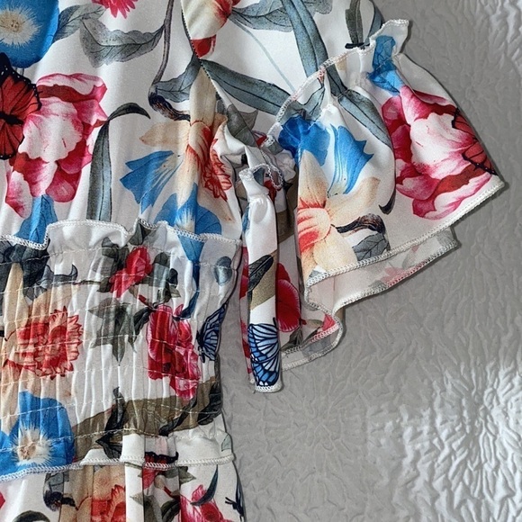OC ORDER PLUS Square Neck Floral Print Short Sleeve Maxi Dress - Picture 3 of 8